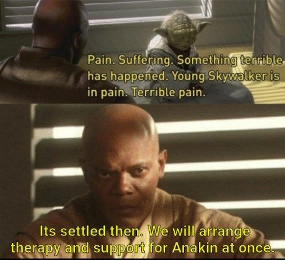 StarWarsFan_327's tweet photo. Anakin's Pain Therapy😂 https://t.co/kBWV9gZsES