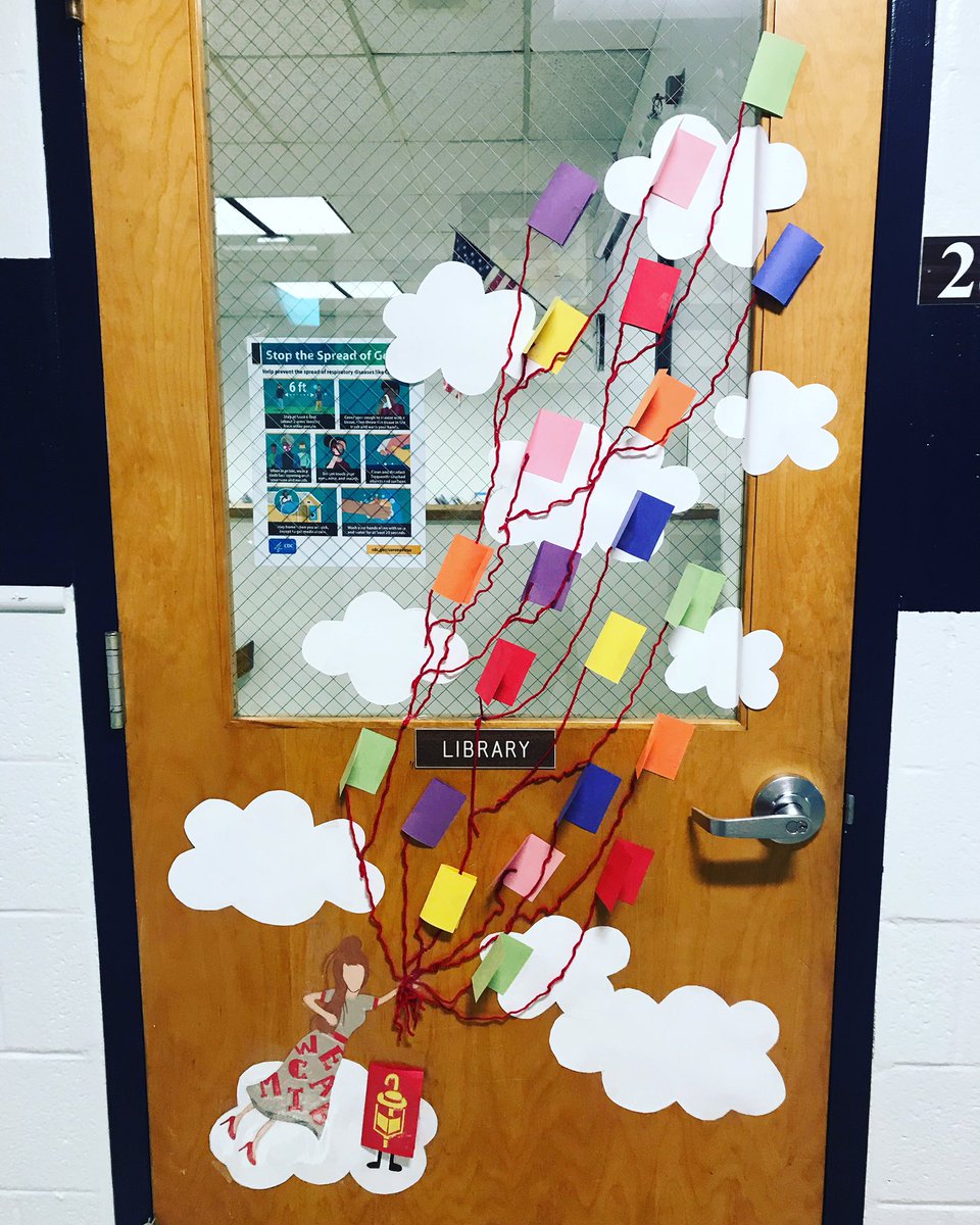 One of my favorite books to read with my students is “The Fantastic Flying Books or Mr. Morris Lessmore”, I even have a tattoo for the book as it has helped me understand and grow in my job. Today, I decorated the door in the theme of this book 📚♥️ #randolphschools <a href="/ShongumElem/">Shongum Elementary</a>