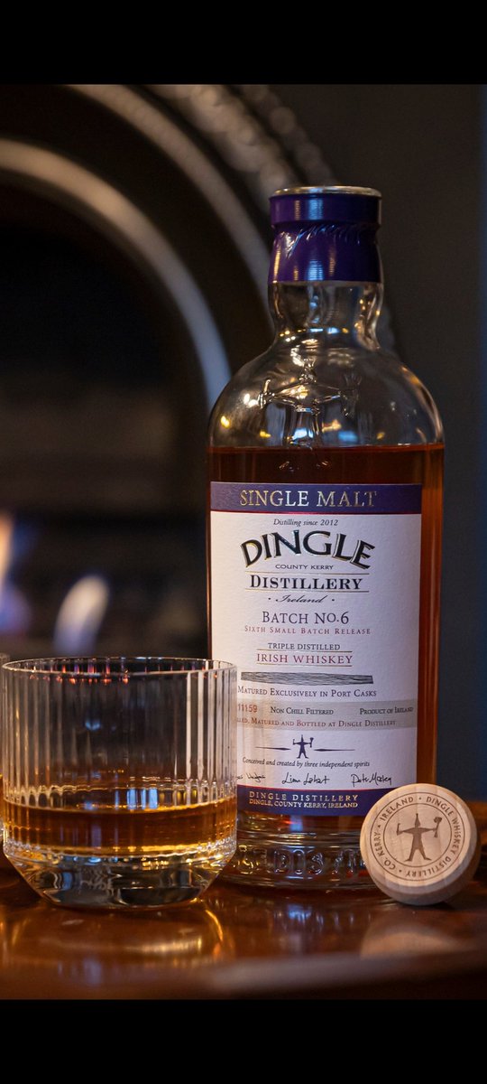 IrishVault's tweet photo. Congrats to all involved 👏. Dingle Batch No 6 is beautiful. Matured in port casks this is smooth, rich with a lovely burnt toffee tast... 😋 yum #dinglebatch6 #dinglewhiskeydistillery #dinglewhiskey #portcaskfinish #irishwhiskey #whiskeyloversonly #whiskeytastings https://t.co/Tc1arLoL3g