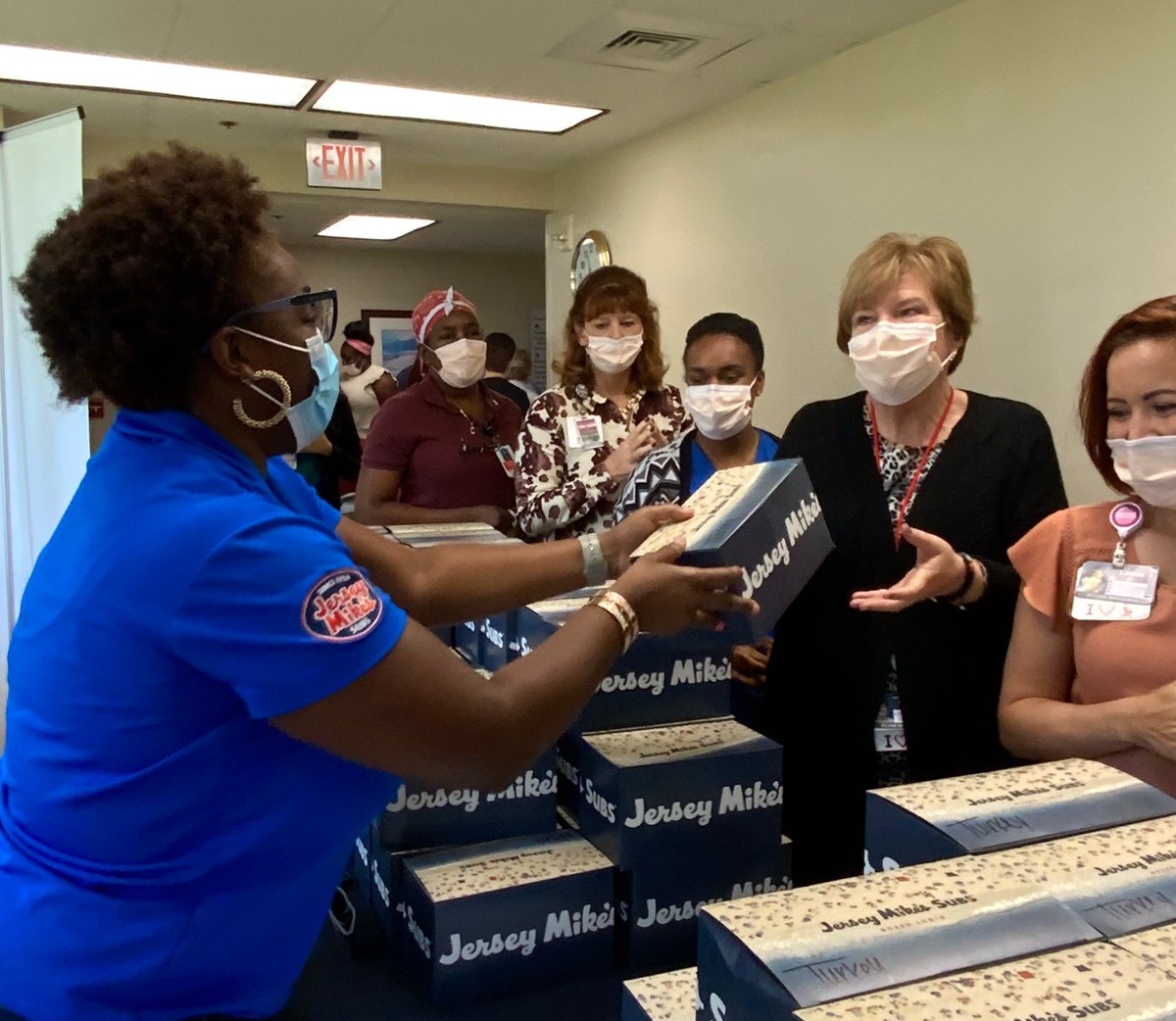 2026USAGames's tweet photo. Today we partnered with @jerseymikes to provide lunch to the Official Medical Team of the 2022 USA Games at the @OrlandoHealth St. Cloud location. Thank you for all you are doing to treat our Central Florida community and keeping us safe!

#2022USAGames #BeASubAbove #ShineAsOne https://t.co/kxLpN5LI1n