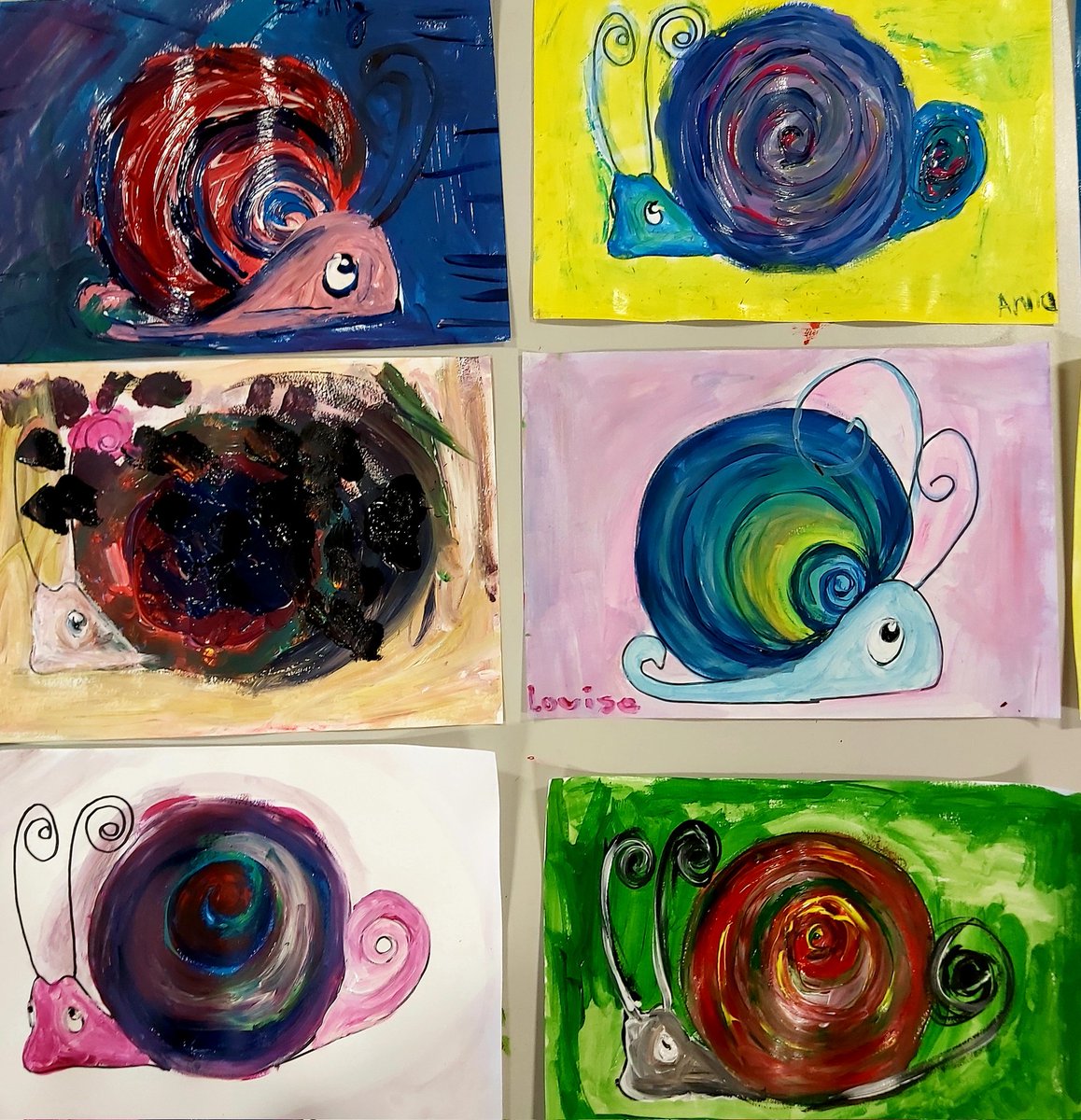 Junior Art Club loved experimenting with acrylic paint today whilst creating their very own Dawn Crothers Snails 🐌 Great outcomes. 🎨🖌 <a href="/Art_BASFC/">Art Dept Bangor Academy</a>