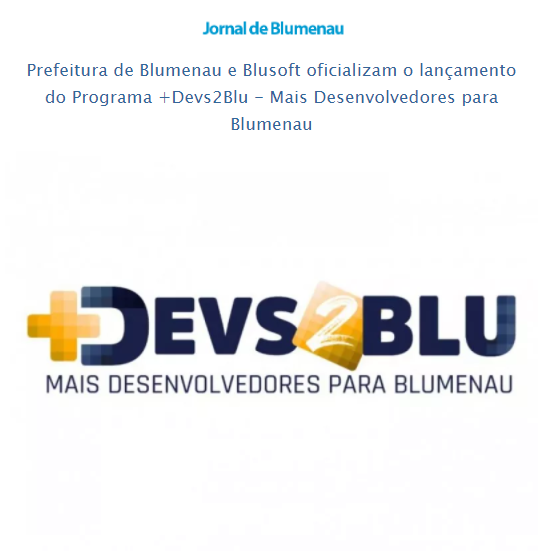 Jornal_Blumenau's tweet photo. Prefeitura de Blumenau e Blusoft oficializam o lançamento do Programa +Devs2Blu - Mais Desenvolvedores para Blumenau.
Saiba mais: https://t.co/UCHb8uDAaj
#Entra21Blusoft #Blusoft #Blumenau #programação #MaisDesenvolvedoresparaBlumenau #santacatarina #jornaldeblumenau https://t.co/q8CbnRUKSF
