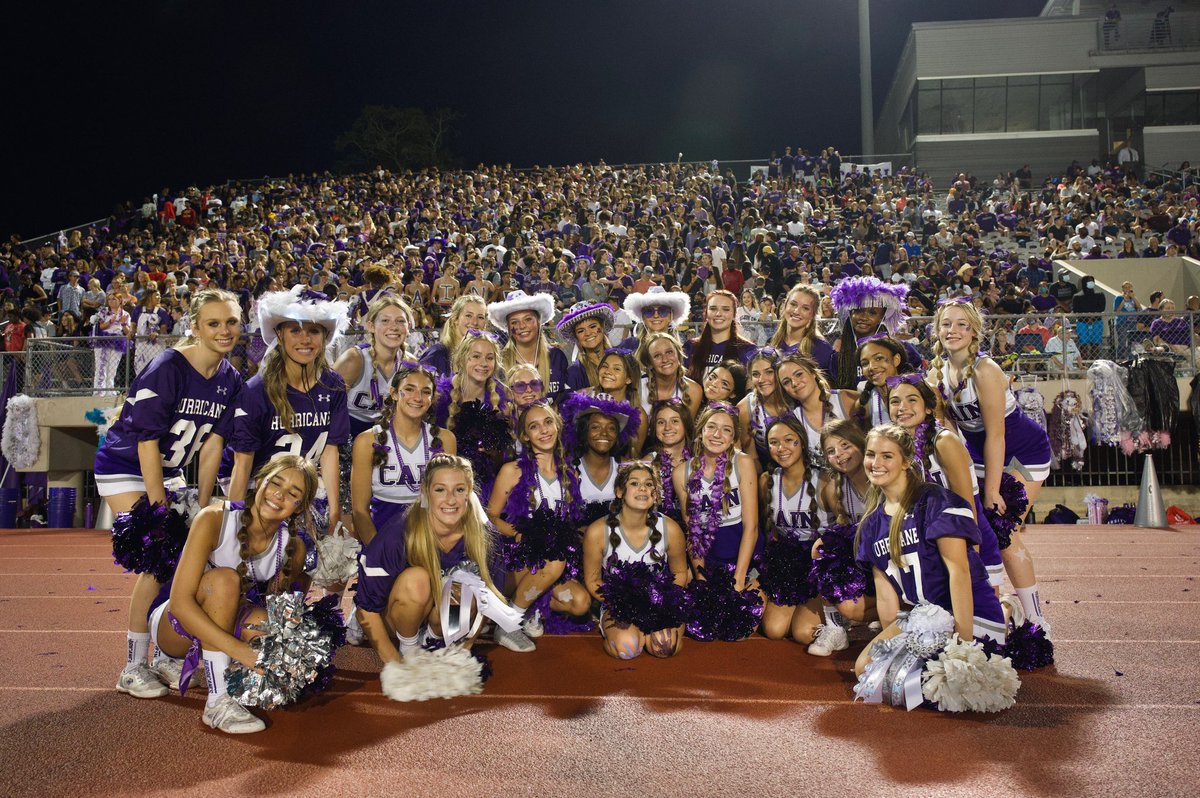 KleinISD's tweet photo. We’re here cheering on @KleinCainFB tonight for their Homecoming Game! Check out the school spirit in the stands &amp; on the sidelines. 😎💜🌀#ReignCain @KleinCain https://t.co/ZBvwRdu2Ks