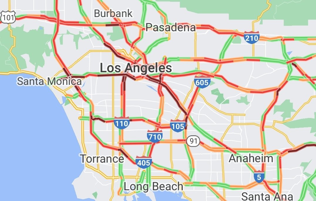 andrewlsimmons's tweet photo. @ariozick @mediaking LA traffic 6PM local time. We are spoiled! https://t.co/37ArKVwXrU