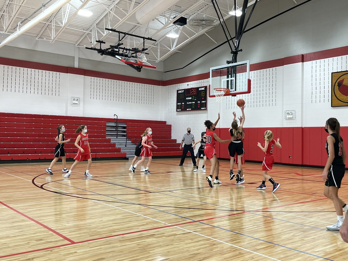 7th &amp; 8th gr girls basketball mixed it up for an intra-team scrimmage today. PHS vs RMHS 🏀🤍🖤❤️🏀 Everyone had a great time! <a href="/AHSD25South/">South Middle School</a> #southlearns #girlsbasketball #d25itspersonal