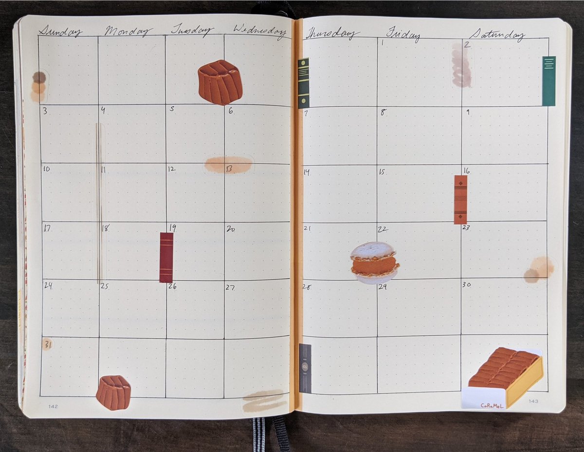 Making an October spread with lots of 🧡 and 🍫 #bulletjournal #macaron
