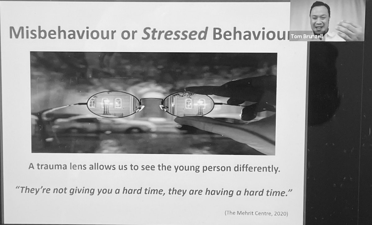 Really enjoying <a href="/TomBrunzell/">Tom Brunzell, PhD</a>’s presentation with <a href="/berrystreet/">Berry Street</a> at the <a href="/PESA_Aus/">PESA_Australia</a> conference. 
.
#pesa #pesa2021 #berrystreet #traumainformed #posed #positiveeducation #positivepsychology