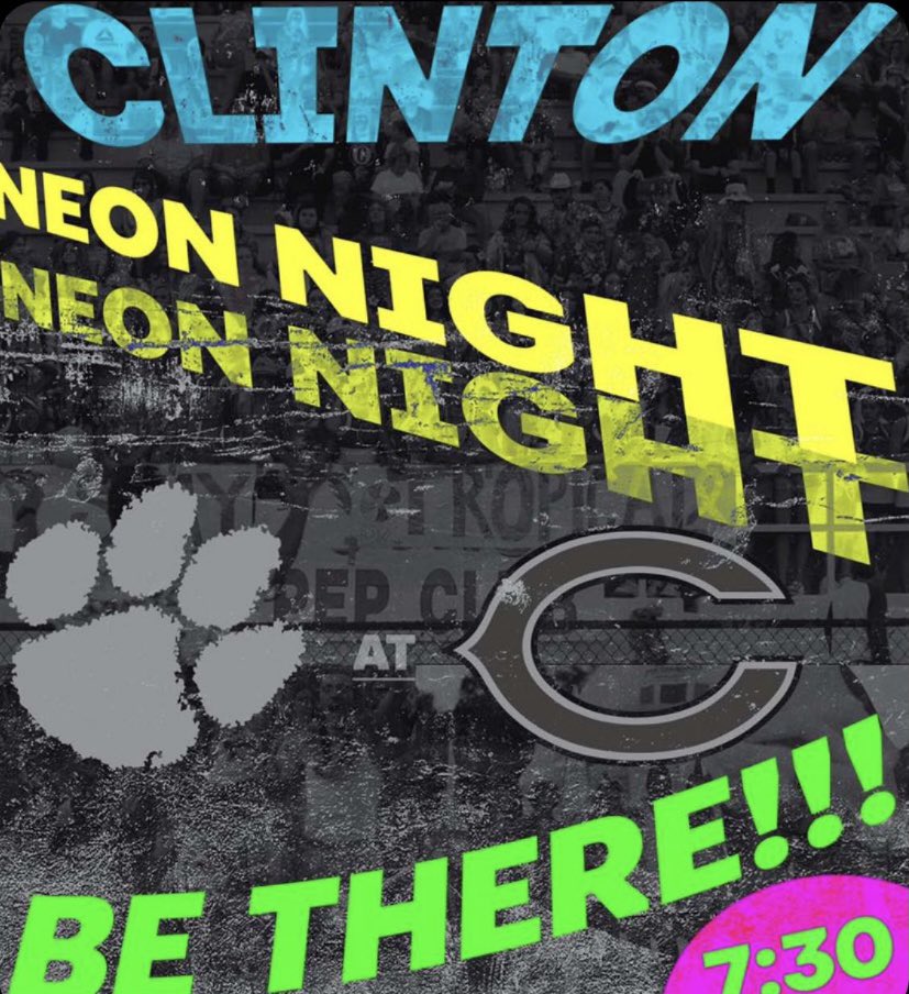 🚨ATTENTION CRAZIES🚨
when? tomorrow
who? clinton 🤢
where? clinton high school 🤡
theme? neon night 💚💜🧡
BE THERE AND BE LOUD‼️ 
#WGWTFA