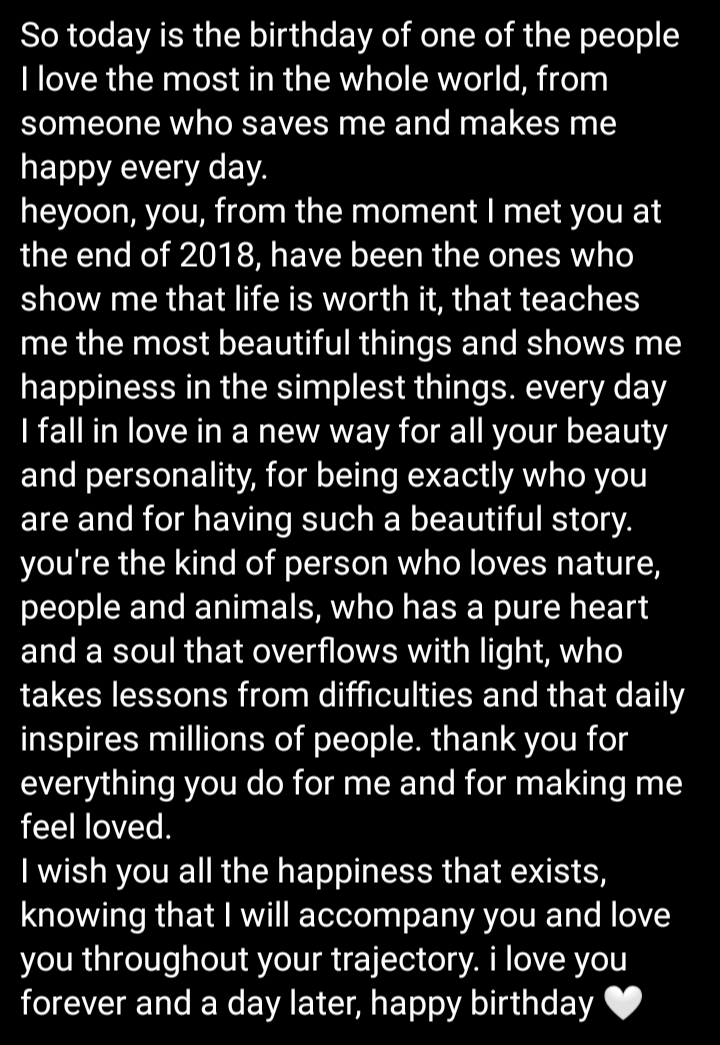 jeongst91's tweet image. happy bday love. you mean the world to me and I&apos;m immensely proud of you, I hope this text conveys some of my love for you. 
@heyoonjeong_ x #Happy25thHeyoon