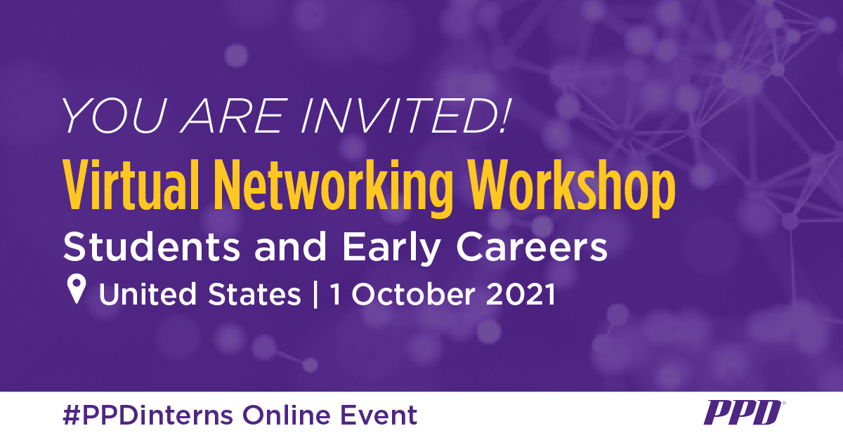 PPDCRO's tweet photo. University students and individuals preparing to launch your careers: level-up your virtual networking game!
Join us for our online workshop. Enhance your chances of landing your dream job in clinical research. » https://t.co/m2MEusoPEV
#PPDcareers #PPDinterns https://t.co/ayAejrtrC2