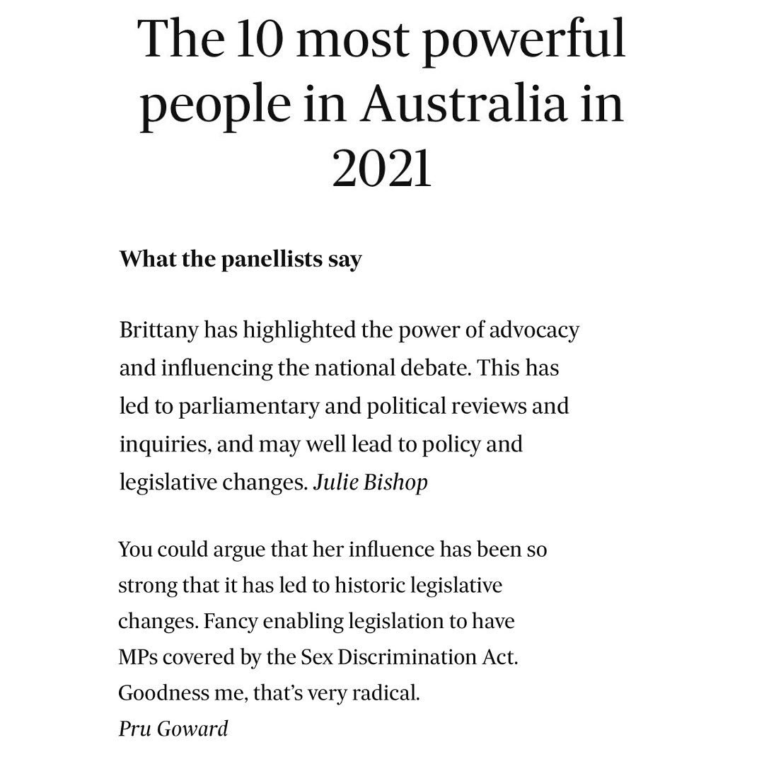 For someone who hasn’t felt they’ve had much agency for the past few years, to be recognised by the Australian <a href="/FinancialReview/">Financial Review</a> power list feels completely surreal. (1/3)