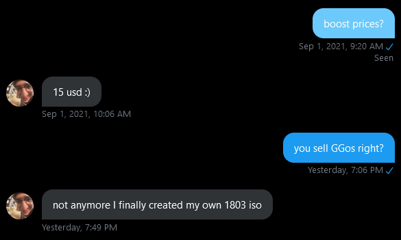 getggos's tweet photo. @zabrafn @yelowwwxyz @brickwalldylow Bruh, he's a liar. He doesn't even deny selling the iso. Notice in the pic he didn't say, "the iso is free, I only charge for installation." He clearly said he didn't sell ggOS *anymore* ... https://t.co/nXRWEr1cGo