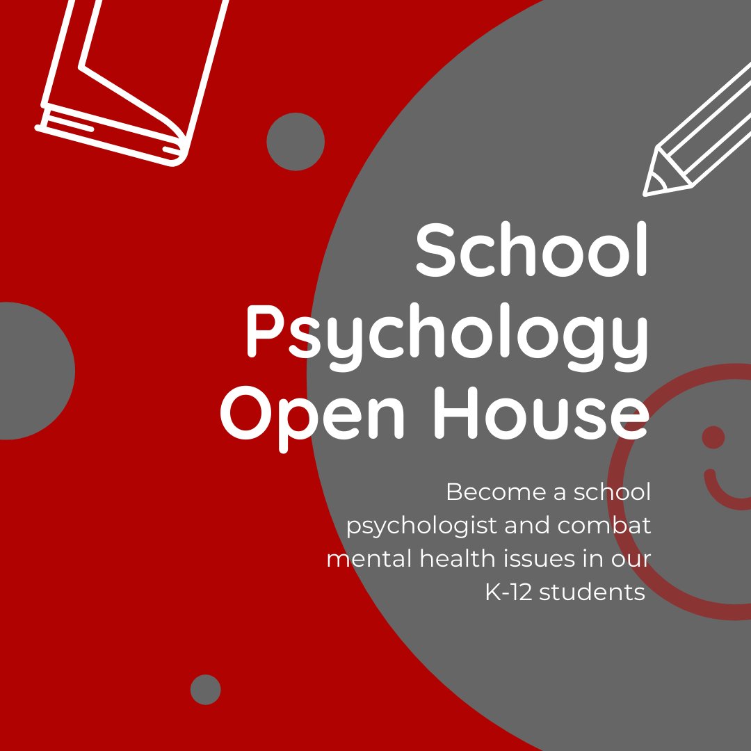 edprepunlv's tweet photo. School Psychology Open House Today! 5:30 PM

The School Psychology faculty at UNLV will be hosting an Open House for prospective students. Come learn about applying for the School Psychology EdS and PhD degrees. 

Thursday (Today), September 30, 2021
5:30 PM, Virtual! https://t.co/LSwIYwgek7