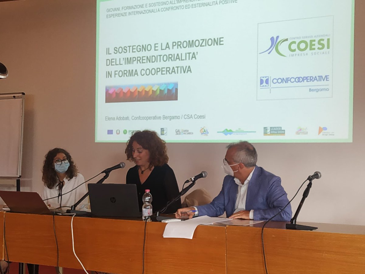 confcoopbg's tweet photo. Oggi in Valseriana la nostra Elena Adobati del Ufficio Formazione di #CSACoesi è intervenuta ad un convegno sulla promozione d’impresa, presentando il lavoro realizzato per la creazione di nuove #cooperative ! https://t.co/lmDxg3uhrN