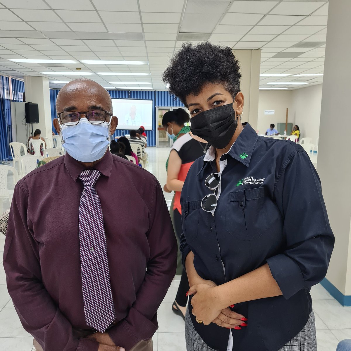 HeatherPinnock's tweet image. Big up Team @UDCJamaica for hosting a @themohwgovjm COVID-19 vaccination site in downtown Kingston  today! I saw hundreds of staff, tenants and associates getting immunised! #EveryVaxCounts #VaccinateJA