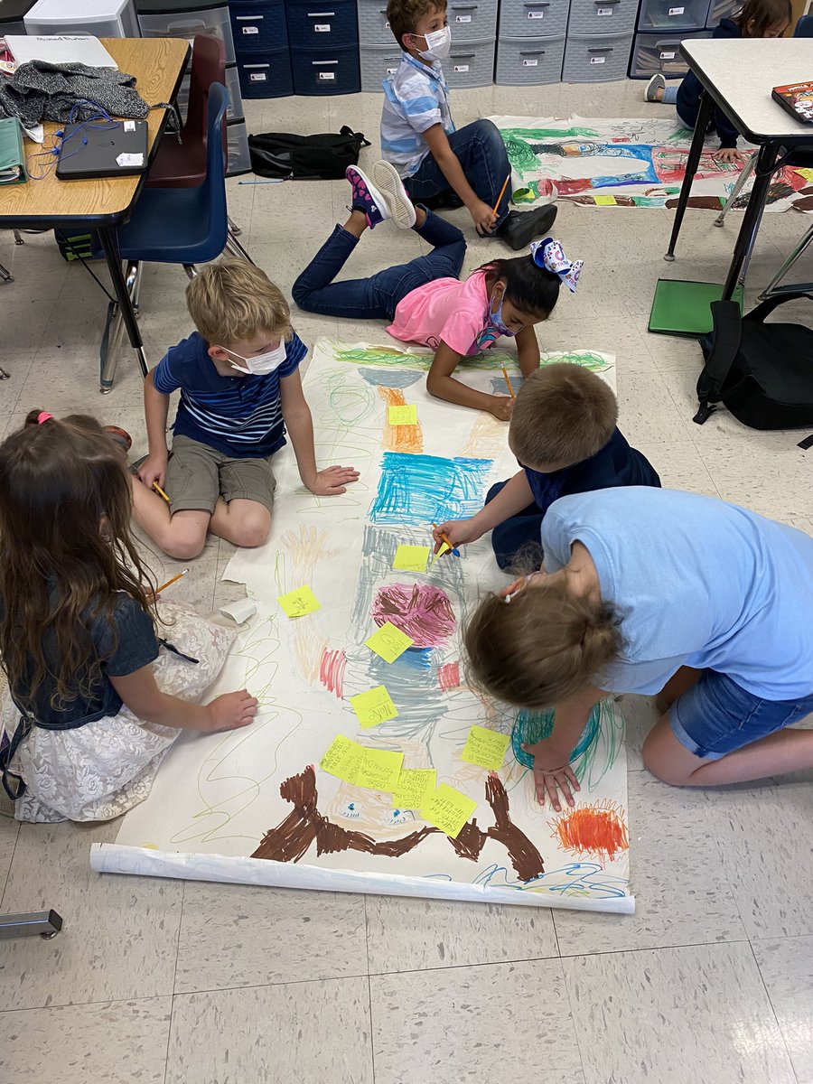 PittmanCCES's tweet photo. The 2nd graders have been studying community and citizenship. To end our unit, they made a life size citizen in art class and used sticky notes to label how the citizen could use their brain, feet, hands, heart, mouth, eyes and ears to solve community issues and help others. https://t.co/yqtXPdzusx