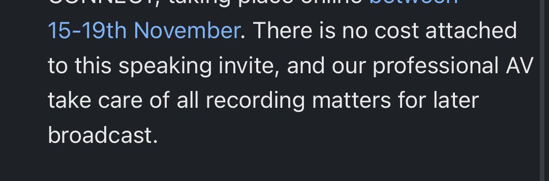 When you get a potentially exciting sounding talk invite (getting myself back out there now I’ve built my ‘virtual’ confidence up!) and then you read this. Like, what?!