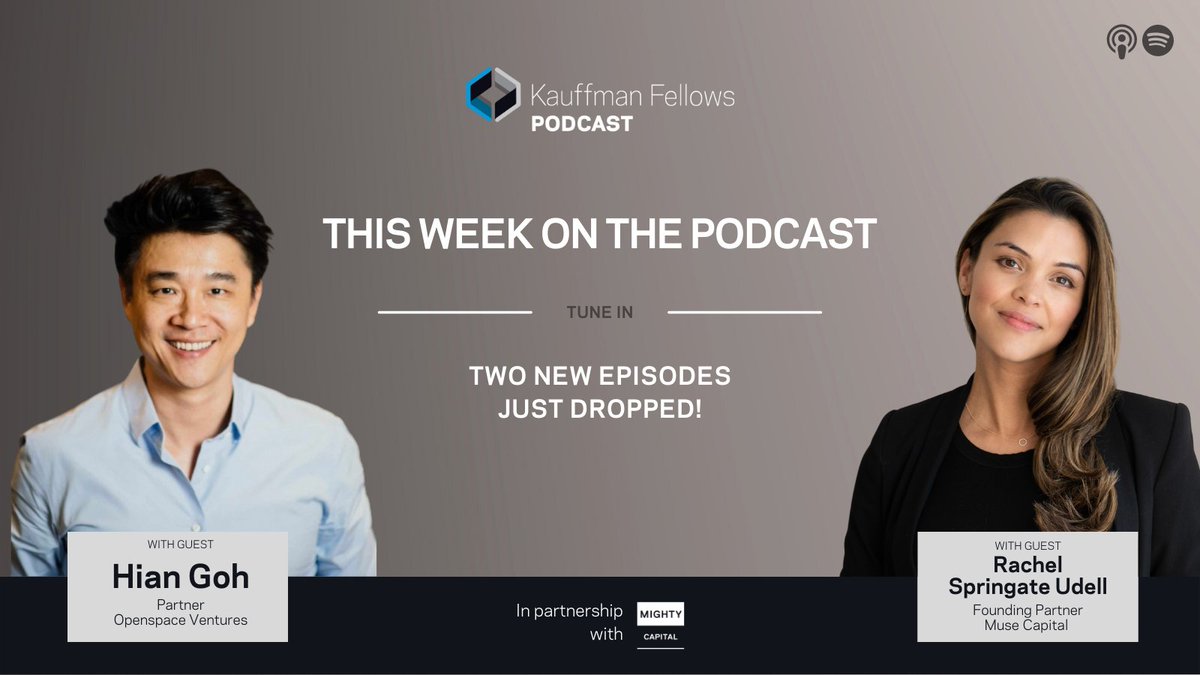 Kauffman Fellows (@kauffmanfellows) on Twitter photo TUNE IN! The latest #KFpodcast episodes to drop:
- <a href="/rachelspringate/">Rachel Springate</a> of <a href="/MuseCapital/">Muse Capital</a> on synergies between the tech & entertainment space
- Listen here: apple.co/3F35YZI
- <a href="/hiangoh/">hian goh</a> of <a href="/openspacevc/">Openspace</a> on Southeast Asia's Goldilocks moment
- Listen here: apple.co/2Y2xYf9 TUNE IN! The latest #KFpodcast episodes to drop:
- <a href="/rachelspringate/">Rachel Springate</a> of <a href="/MuseCapital/">Muse Capital</a> on synergies between the tech & entertainment space
- Listen here: apple.co/3F35YZI
- <a href="/hiangoh/">hian goh</a> of <a href="/openspacevc/">Openspace</a> on Southeast Asia's Goldilocks moment
- Listen here: apple.co/2Y2xYf9
