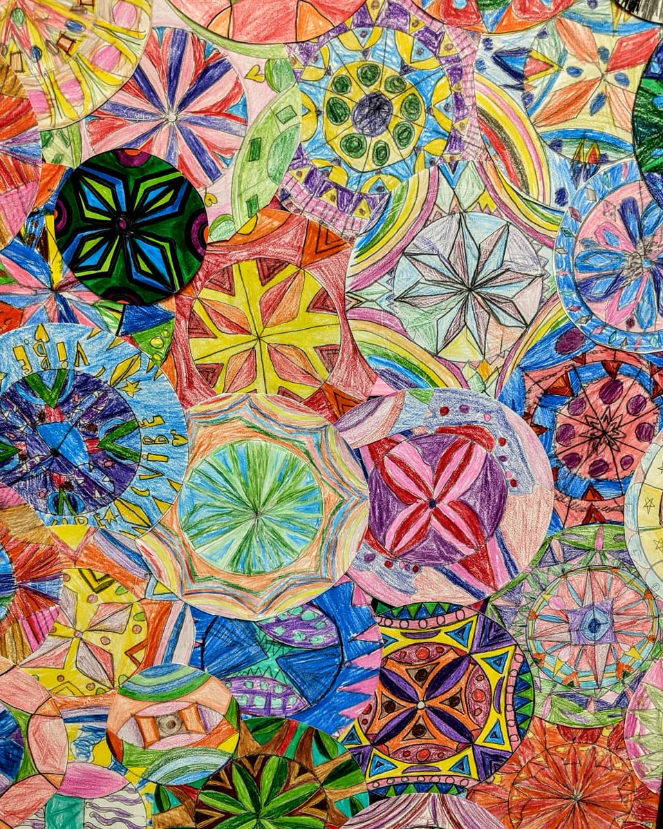 Finally starting to put together my second through fourth grade Dot Day projects! I have seven frames in the hallway that I do collaborative work with students and collages together every year. Two down.. five to go! #dotday #thedot #elementaryart #artteachers #collaboration