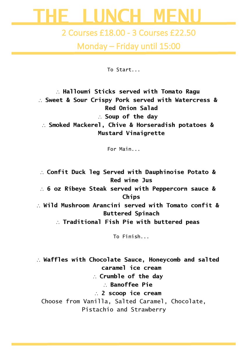 Why not pop down for lunch today? We have a new exciting lunchtime menu with some our new favourite dishes to enjoy.