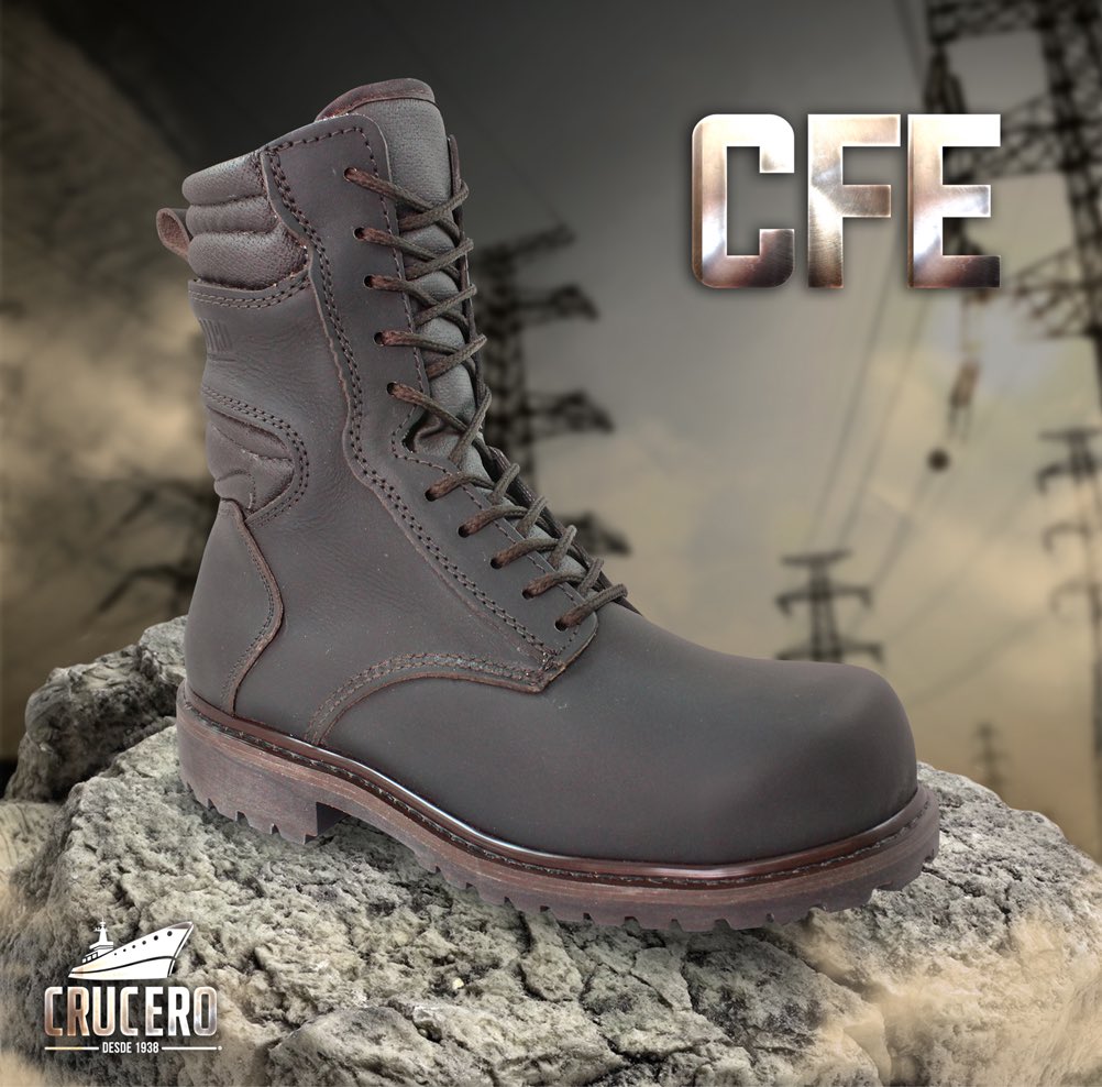 Zapatos Crucero on Twitter: "Nuestra bota CFE de la línea todo terreno es ideal largas jornadas de trabajo. Su suela de Hule acrilo-nitrilo vulcanizado tiene excelente resistencia a aceites y solventes.