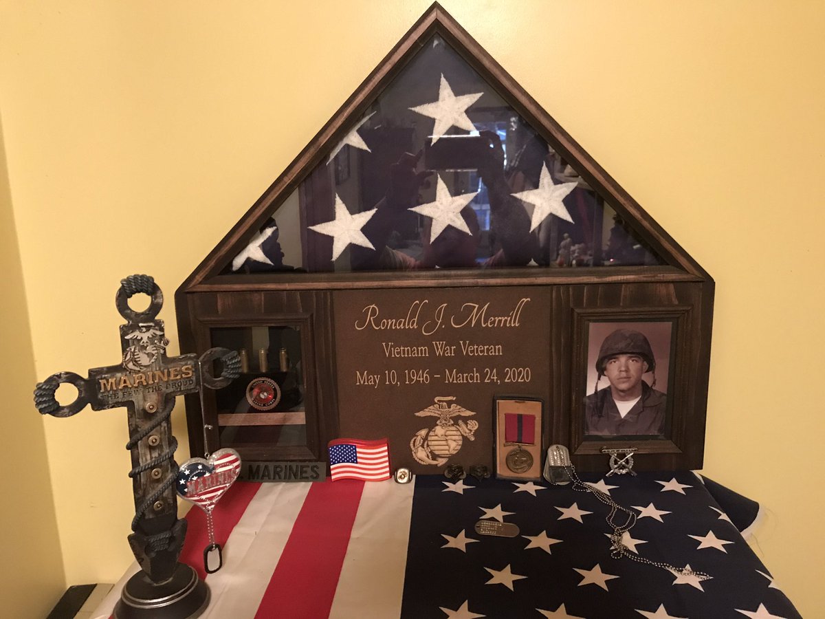 Issymelissa's tweet image. The shadow box I had made for my Dad. I miss him so much.