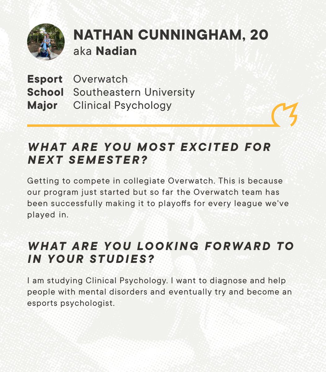Introducing our new and improved #PlayVSFeatures series 🔥✨ Know an outstanding student and esports player? Our DMs are open.

Meet @SEU_Nadian, collegiate #Overwatch player and aspiring Esports psychologist 🎮🧠
