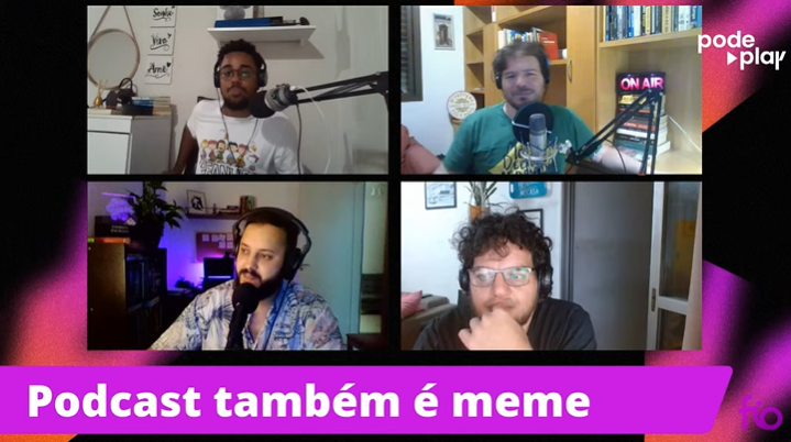 MidiaNINJA's tweet photo. 3ª mesa #podePlay da @FIOpodcasts "Podcast também é meme":
@CristianoBotafo e @PedroDaltro do Medo e Delírio em Brasília (@medoedeliriobr) e @NicolasQueiros do @ThisIsBrazilOficial conversam com Dan Santiago (@odanilotripa) do @VariasQueixasBA.
AO VIVO: https://t.co/8D9KCh5rvk https://t.co/2QIHhUxpCz