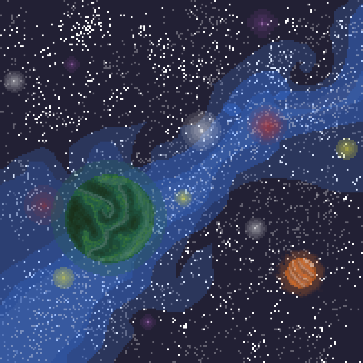 Orbu_'s tweet photo. @CritRocket Hello @CritRocket  

This is my work base on your tutorial ! (not this one tho, the one called Starry sky). https://t.co/LSX4l41XLY