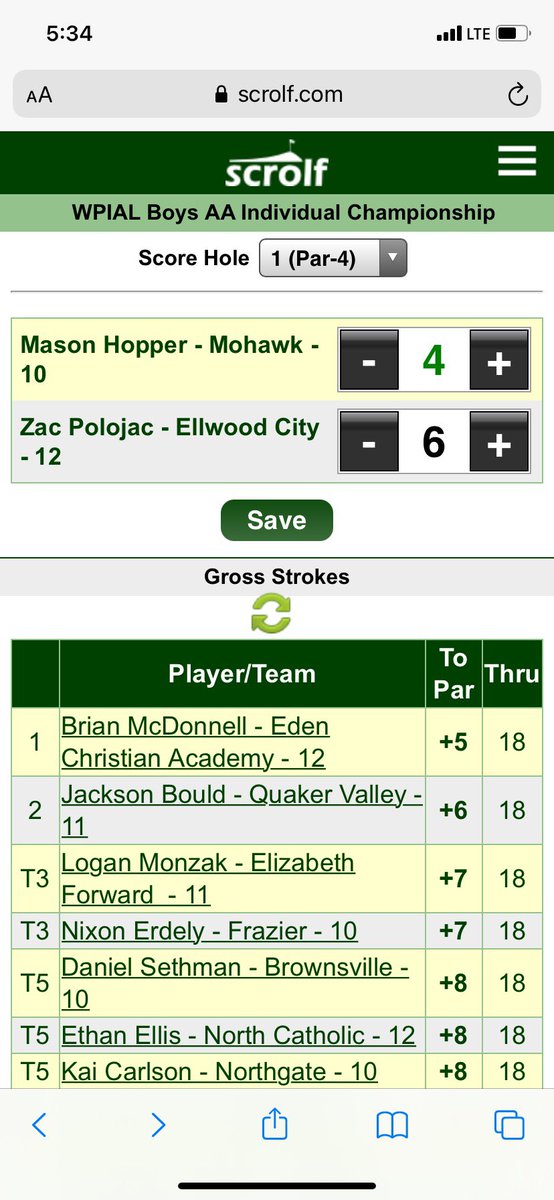 DrToddKeruskin's tweet photo. Congratulations to our EFHS golfer, Logan Monzak! Logan tied for 3rd place in the WPIAL Individual Tournament today! Good luck at the PIAA State Tournament! #EFproud @warrior_ef @EFWarriors https://t.co/vtClvHF2BY