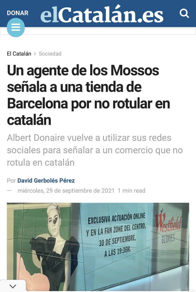 albertdmcat's tweet photo. Em pixo! Aquests d’#ElColono em fan notícia sobre tot!
És molt bo quan diuen això de “els comerciants ho passen malament” quan la irresponsabilitat ve d’una multinacional de centres comercials com Westfield.
I aquest tal David Gerbolés Perez és periodista? De la Juan Carlos? 😂 https://t.co/qWyP5lbSMh