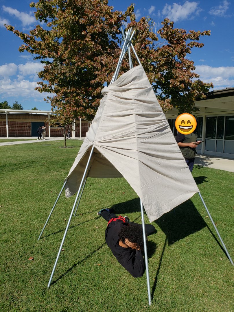 SenseiSeidita's tweet photo. Hands on history. Comparing communities of today to indigenous communities. Students had to work together to build tipis after researching different indigenous tribes across North America @HenricoSchools @HenricoHistory @HenricoHighSch https://t.co/OYKNUcdlX5