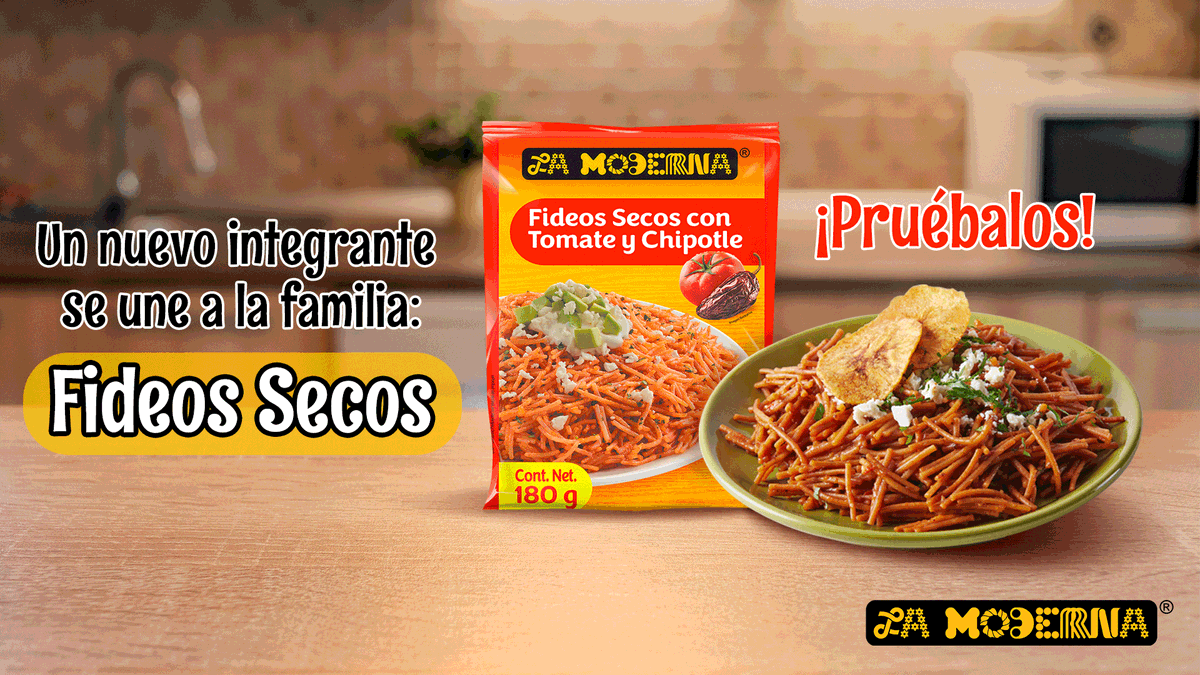 LaModernaMx's tweet photo. ¡Te presentamos el nuevo integrante de la familia! Prueba los nuevos Fideos Secos La Moderna®. 🍝🤩
De venta en Walmart y Bodega Aurrera.
#Nuevo #Fideos #FideosSecos #HechoEnMéxico #Deli #Recetas #Sabor #Fácil #Fideo #Sopa #LaModerna #Pasta #PastaLover #PastaHolic https://t.co/3AVxsbyYFz