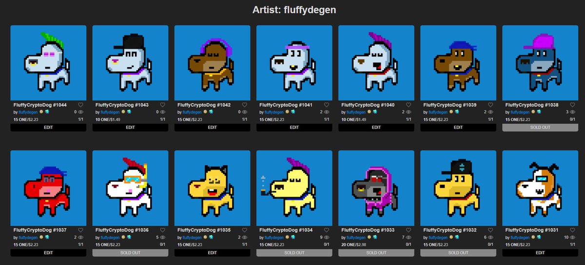 FluffyDegen's tweet photo. Good Morning/Afternoon and Good Evening!

New Dogs listed! get yours soon!

#Harmony #FluffyCryptoDogs #NFTs #NFTCommunity https://t.co/TAkxNJIzgg