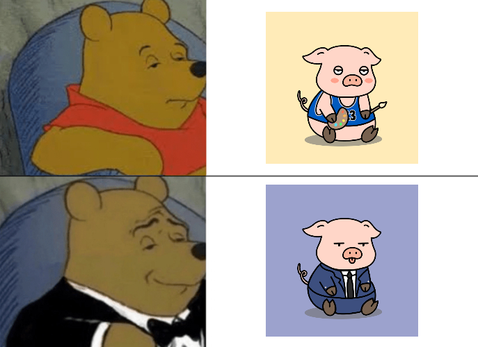 WavePurhple's tweet photo. @piggiepalz #PiggiePalz only the classiest of pigs https://t.co/RUy0xo2Pq5