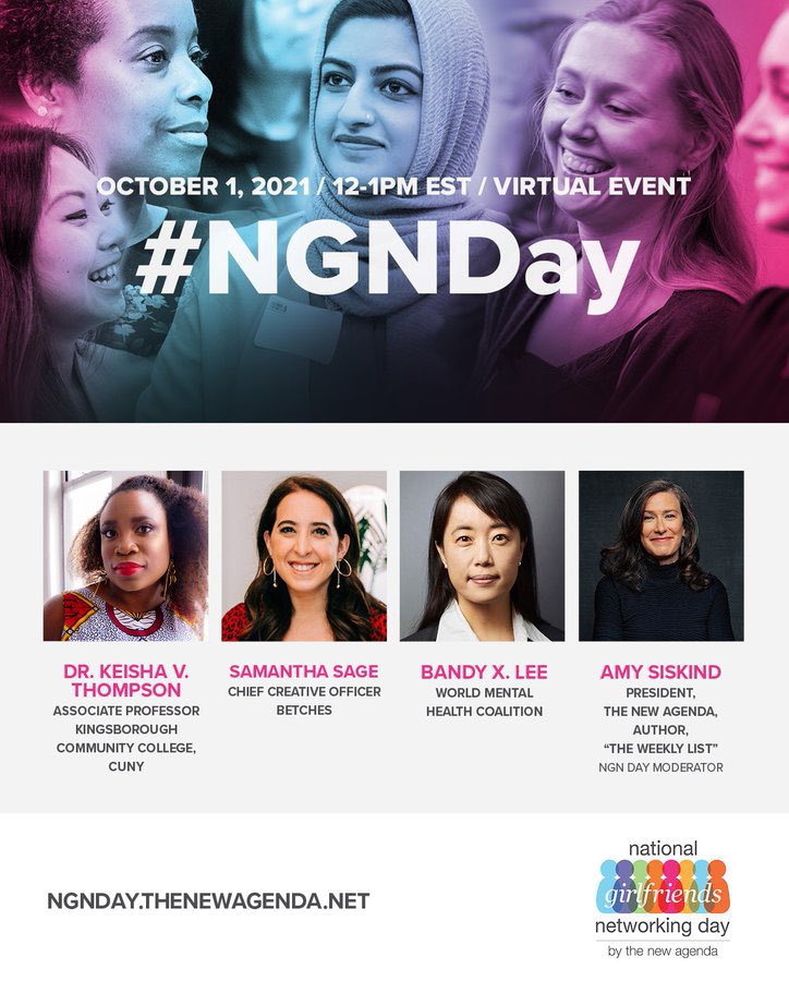 Join us for free tomorrow at Noon ET  to hear wisdom and advice from this amazing panel for National Girlfriends Networking Day! #NGNDay
Register: us06web.zoom.us/webinar/regist…