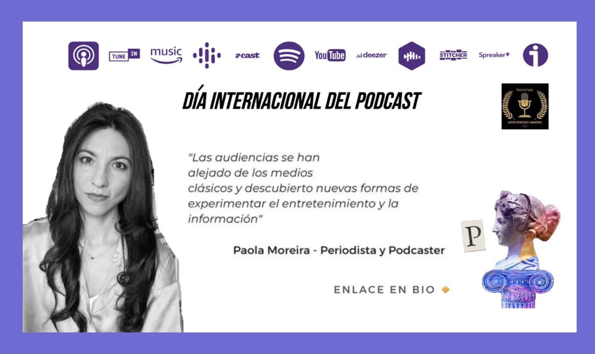 NUEVO EPISODIO 🔸 #DíaInternacionalDelPodcast 
👩🏻"Las audiencias se han 
alejado de los medios 
clásicos y descubierto nuevas formas de experimentar el entretenimiento y la información" #PodcastCultural #InternationalPodcastDay
