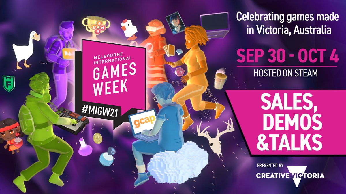 Melbourne International Games Week festival is now live on Steam. 

Check out sales, demos &amp; talks from Aussie devs including discounts for Agent A &amp; Down in Bermuda!

<a href="/GamesWeekMelbs/">Melbourne International Games Week</a> #migw21
 store.steampowered.com/sale/migw2021