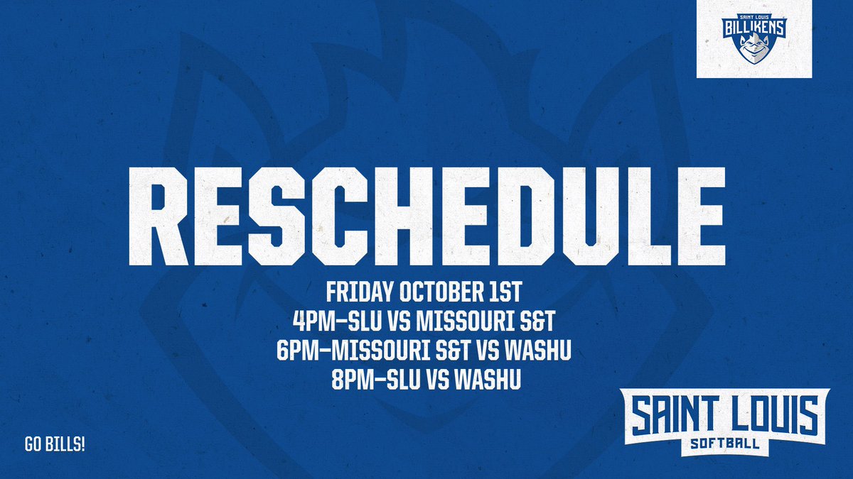 🚨SCHEDULE CHANGE 🚨

The Billikens now play tomorrow at 4PM &amp; 8PM!! Go Bills!