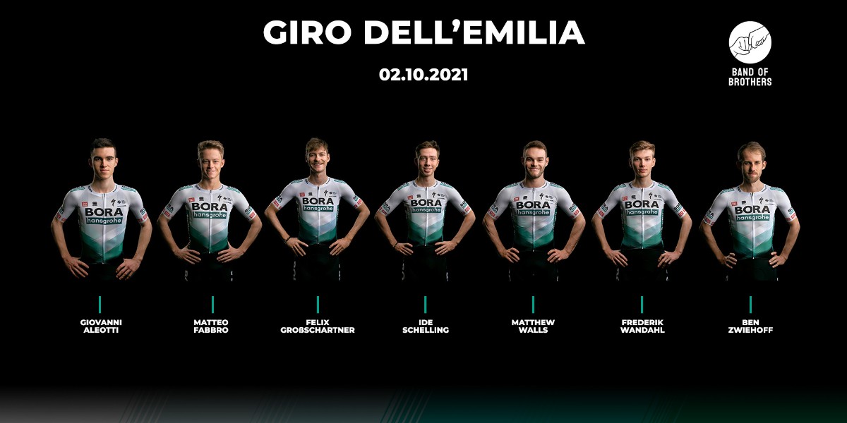 Off we go into an exciting race week in Italy! 🙌 On Saturday, we're racing the #GiroDellEmilia with the following lineup: 

🇮🇹 <a href="/AleottiGiovanni/">Giovanni Aleotti</a> 
🇮🇹 <a href="/M_Fabbro95/">Matteo Fabbro</a>
🇦🇹 <a href="/gro_felix/">Felix Großschartner</a>
🇳🇱 <a href="/IdeSchelling/">Ide Schelling</a>
🇬🇧 <a href="/wallsey_98/">Matt Walls</a> 
🇩🇰 <a href="/frederikwandahl/">Frederik Wandahl</a> 
🇩🇪 <a href="/BenZwiehoff/">Ben Zwiehoff</a>