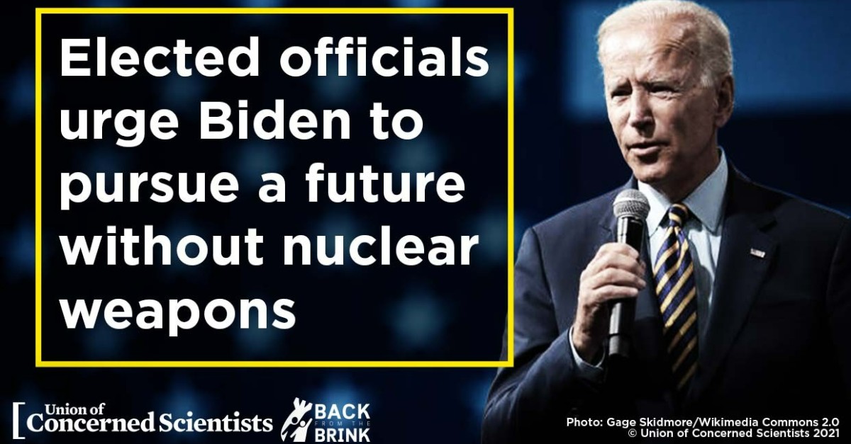 UCSUSA's tweet photo. UCS, @BackfromBrink, and 300+ local and state officials urge @potus &amp; Congress to pursue a future free of #nuclearweapons as Biden makes important nuclear weapons policy decisions.

So we ran this ad in Politico &amp; The Hill.

Are your officials on board?

https://t.co/C5wWuMKkEc https://t.co/I36GUkmEUv