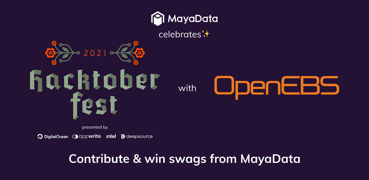 MayaData's tweet photo. 📢 Dear October, we can't keep calm! 
 
It's time to celebrate Open Source with #Hacktoberfest2021🥳👨‍💻🎉

Contribute &amp; get swags from #MayaData 🎁

Learn more &amp; get started now at https://t.co/V3UXKEtSgA

@openebs @CNCFStudents @hacktoberfest @DoKcommunity https://t.co/o7WOLKV0VH