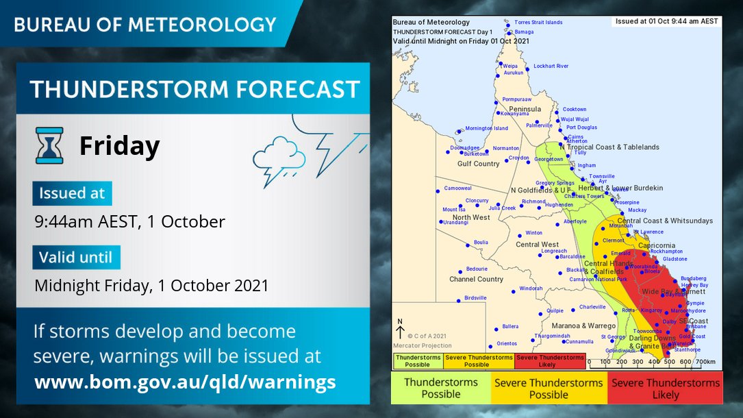 Bureau of Meteorology, Queensland on Twitter "Continuation of widespread thunderstorms today