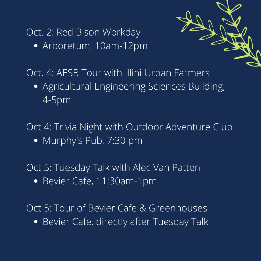 uiuc_sslc's tweet photo. Our Student Sustainability Summit is about to begin! Join us this October as we celebrate the sustainability initiatives on campus. 

Many exciting events happening next week! We’ll see you there!🎉 https://t.co/Nz53XhnLbS