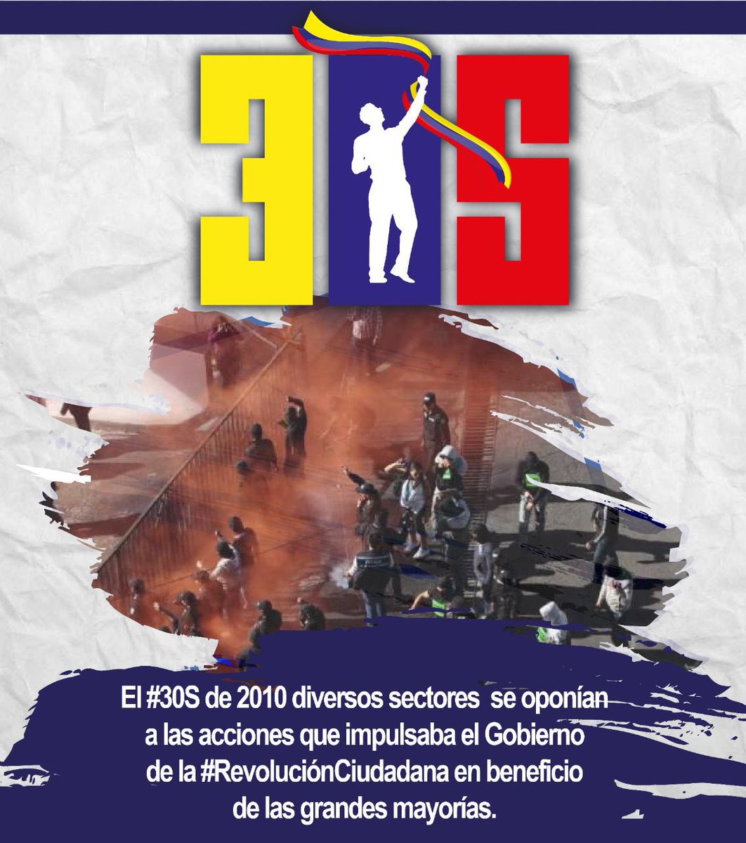 BancadaRC5's tweet photo. #30S Un día como hoy, hace once años, diversos grupos que estaban en contra de los cambios gestados en el Gobierno de @MashiRafael intentaron tomar el Poder por la fuerza. No olvidamos que miles y miles de ecuatorianos salieron a las calles en defensa de la democracia. https://t.co/XKuxaVIuL3