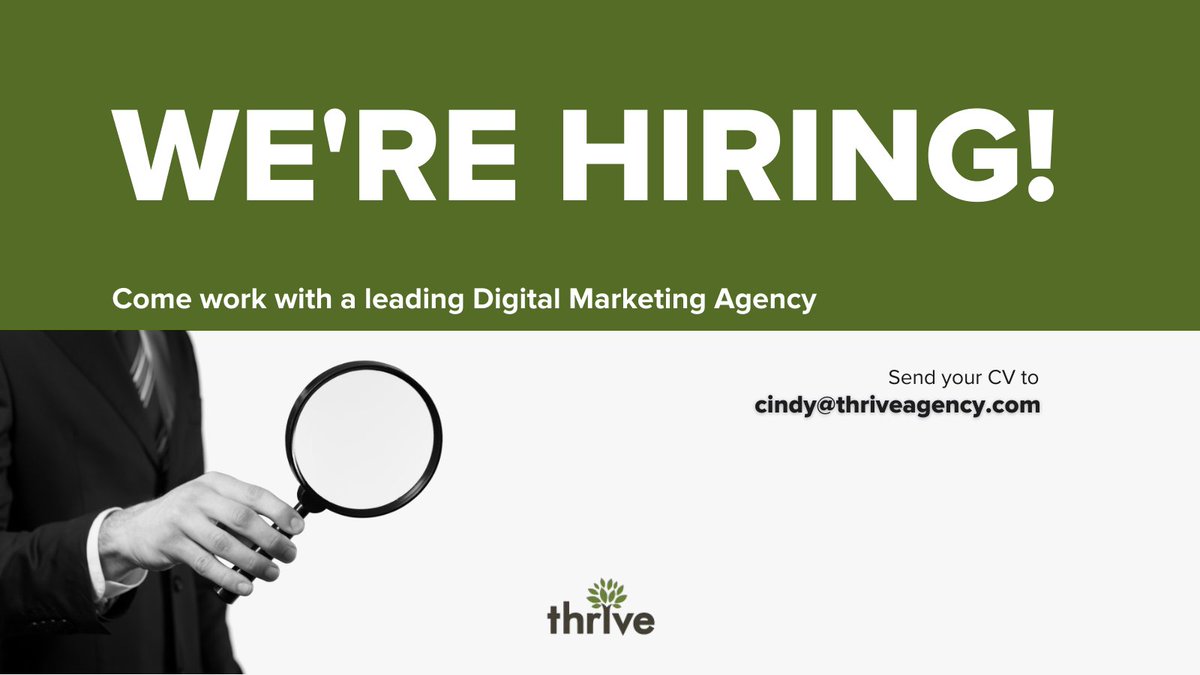 Thrive Agency (@thriveagency) on Twitter photo At Thrive, we want to ensure all of our employees stay healthy, feel secure and maintain a strong work/life balance.
Job openings at Thrive
👉thriveagency.com/about/our-jobs
Feel free to contact Cindy Deuser, HR Manager at cindy@thriveagency.com
#hiring #job #ThriveAgency At Thrive, we want to ensure all of our employees stay healthy, feel secure and maintain a strong work/life balance.
Job openings at Thrive
👉thriveagency.com/about/our-jobs
Feel free to contact Cindy Deuser, HR Manager at cindy@thriveagency.com
#hiring #job #ThriveAgency