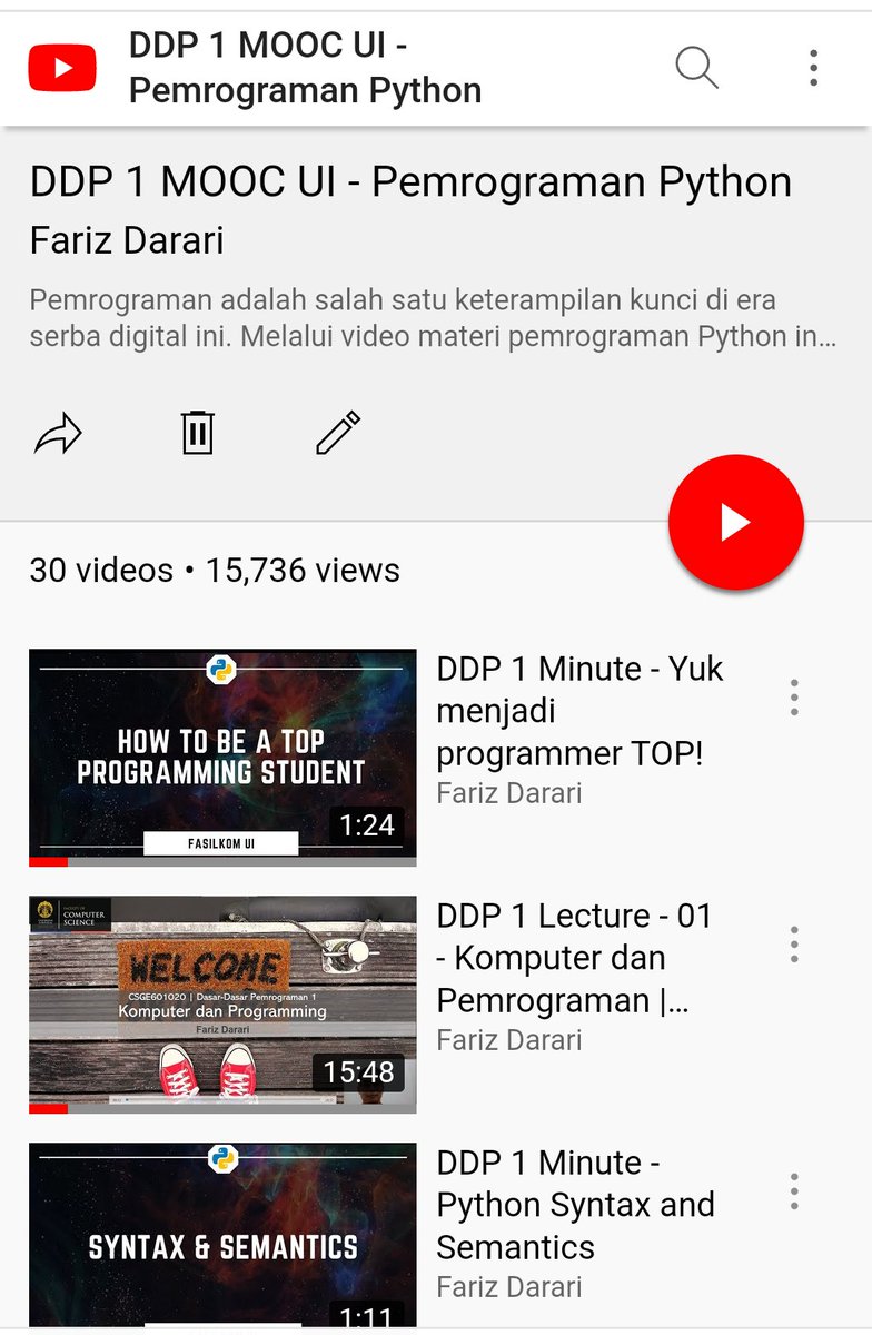 I have a 'privilege' as a lecturer at Universitas Indonesia.

The privilege is to **break the privilege** in accessing UI's learning content.

Yes, now anyone can learn for free from Universitas Indonesia, and here is my concrete example: s.id/pymooc-ui