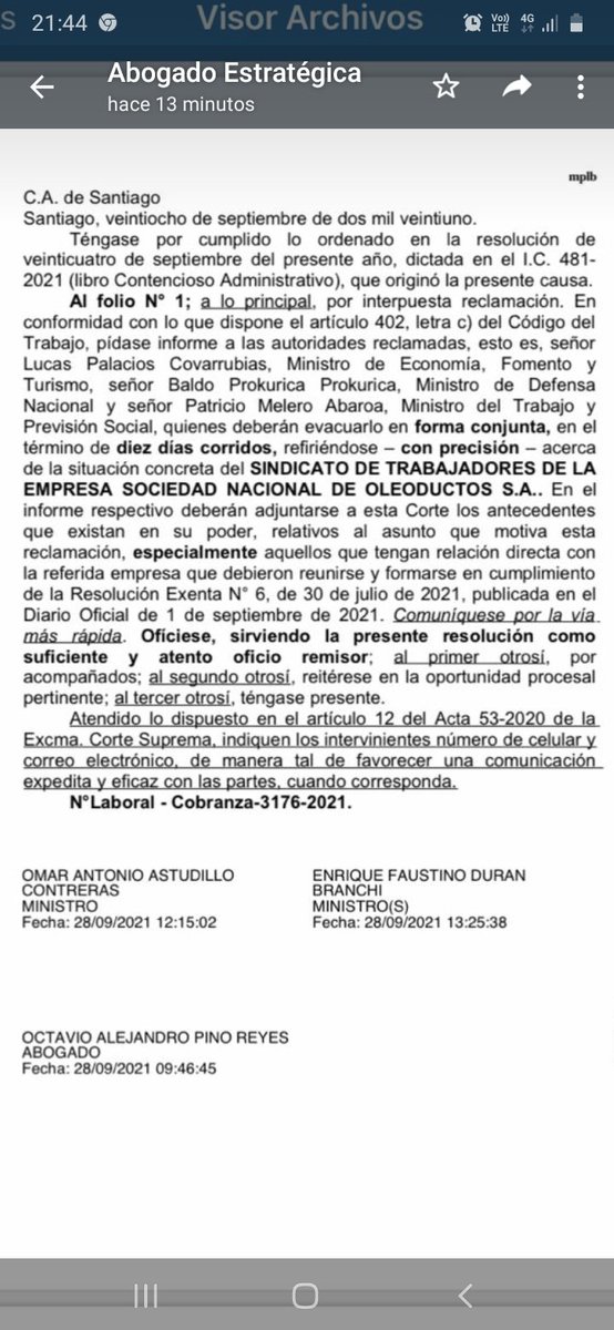 Hoy recibimos respuesta de la Empresa a nuestro proy. de contrato colectivo. Nada auspicioso, pero confiamos que de aquí para adelante empieza la verdadera negociación.  Aparte  la apelación por lo de Empresa estratégica.