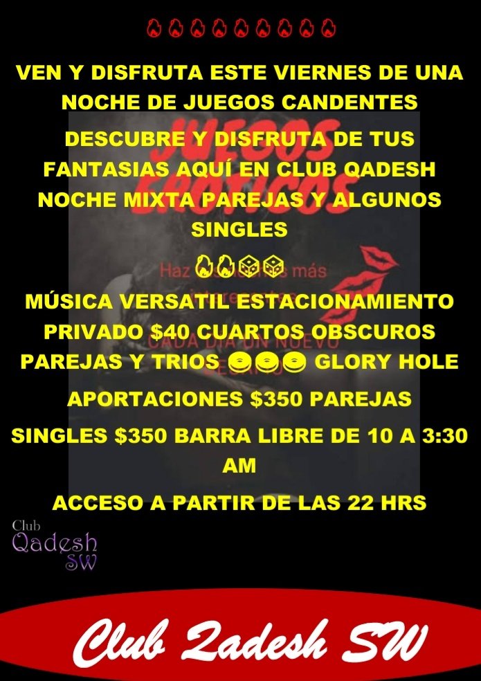 QadeshSW's tweet photo. parejas sw que gozan de buen ambiente y ricos encuentros club QADESH es el lugar indicado para pasar una noche inolvidable 
juega interactúa y disfruta!! https://t.co/gmzgvPwwIY