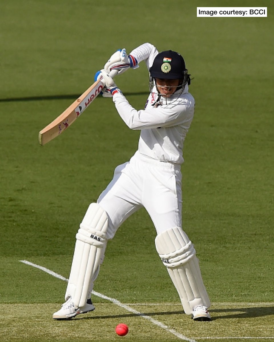 mipaltan's tweet photo. 🔹 First Indian woman to score a Pink ball 💯
🔹 First Indian woman to score a 💯 on Australian soil
🔹 127 - Highest score by a visiting woman in Tests played in 🇦🇺

@mandhana_smriti's first Test match 💯 is definitely one to remember! 👏

#OneFamily #MumbaiIndians @BCCI https://t.co/rtiMhBn02O